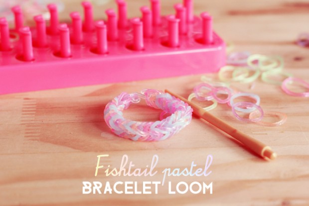 Bracelet rainbow loom #1 le Fishtail Pastel