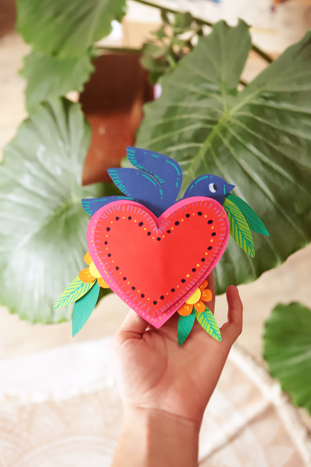 DIY : le coeur oiseau en paper art